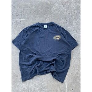 Yachtclub Shirt Mens 2XL Blue Shark Nassau Bahamas Beach Graphic Tee Pirana Joe‎